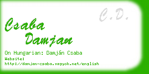 csaba damjan business card